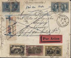 Recommandé Par Avion YT 60 86 X2 95 100 108 X2 CAD Monaco Principauté 5 4 32 CAD Marseille Gare Cotonou Abomey Dahomey - Storia Postale