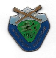 Pin's  Ville, Sport  Baseball  OLYMPIC  BASEBALL  DODGER  STADIUM  1984   Verso  Voir  Description - Honkbal