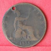 GREAT BRITAIN 1 PENNY 1875 -    KM# 755 - (Nº30305) - D. 1 Penny