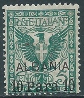 1902 LEVANTE ALBANIA AQUILA SOPRASTAMPATO 10 PA SU 5 CENT MNH ** - RA30-9 - Albanië