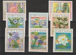 Vietnam 1980 Série Fleurs Aquatiques 213-220 8 Val Non Dentelés ** MNH Imperforate - Viêt-Nam