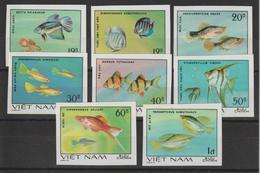 Vietnam 1980 Série Poissons 263-270 8 Val Non Dentelés ** MNH Imperforate - Viêt-Nam