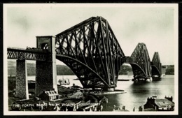 Ref 1320 - Real Photo Postcard - Railway On Forth Bridge From North Queensferry Scotland - Midlothian/ Edinburgh