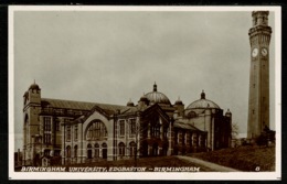 Ref 1320 - Real Photo Postcard - Birmingham University & Clock Tower Edgbaston - Birmingham