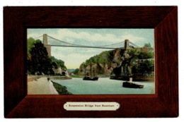 Ref 1320 - Early Postcard - Clifton Suspension Bridge & Boats From Rownham Bristol - Bristol