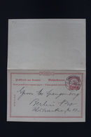 Deutschland  DSWA Postkarte P16 Avec Response SWAKOPMUND -> Berlin 7-12-1905 - Deutsch-Südwestafrika