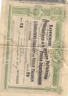 Loterie Billet De 20 Francs 1905 Associations  De La Presse Parisienne Serie No 72 No 10,645 - Zonder Classificatie
