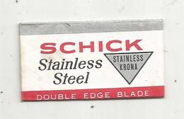 Lame De Rasoir ,  SCHICK , Double Edge Blade ,  2 Scans - Hojas De Afeitar