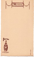 LOT DE 5 MENUS ILLUSTRES " PERRIER LE CHAMPAGNE DES EAUX DE TABLE" - Menus