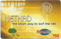 Brunei - BruNet - NETKAD (Yellow) The Smart Way To Net, Prepaid 50$, Used - Brunei