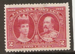 Canada     1909   SG 90  2c Mint No Gum - Neufs