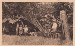 New Hebrides, Vanuatu, Totems Of Rano, European Man With Native Children And Dog, C1920s/30s Vintage Postcard - Vanuatu