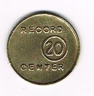 //  PHILIPINNES  TOKEN  FRANCO BROS 20 - RECORD CENTER 20 Circa 1940 - Profesionales / De Sociedad