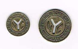 // 2 X TOKEN  NEW YORK CITY TRANSIT AUTHORITY - GOOD FOR ONE FARE - Firma's