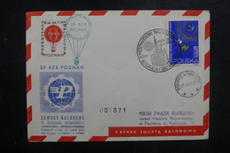 POLOGNE - Enveloppe Par Ballon En 1965 , Cachet, Affranchissement Et Vignette Plaisants - L 39450 - Storia Postale