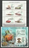 Comores 2008 Kleinbogen Mi 1910-1915 + Block 445 MNH SUBMARINES - Submarines