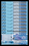 Gambia Lot Bundle 10 Banknotes 20 Dalasis 2019 Pick New SC UNC - Gambie