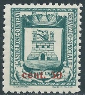 1945 EMISSIONI LOCALI CASTIGLIONE INTELVI STEMMA 50 CENT SU 1 LIRA MNH ** UR33-6 - Local And Autonomous Issues