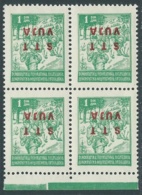 1949 TRIESTE B VARIETà SOPRASTAMPA CAPOVOLTA 1 D QUARTINA MNH ** - UR32-2 - Nuevos