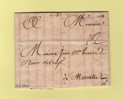 De Bayonne - Basses Pyrenees - 1740 - Courrier Pour Marseille - 1701-1800: Vorläufer XVIII