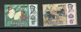 MALAYSIA - JOHORE (GB) : PAPILLON N° Yvert 154a+155a Obli. - Johore