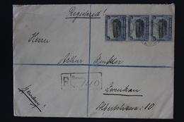 South West Africa Registered Airmail Cover Swakupmund  ->  Zwenkau Germany Strip Of 3 1935 - Africa Del Sud-Ovest (1923-1990)