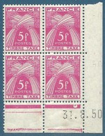 Coin Daté Taxe N°85 Gerbes 5F Rose-lilas (31.8.50) Neuf** - Postage Due