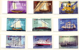 CROATIA 1998 Definitive: Ships, MNH / **..  Michel 473-81 - Croazia