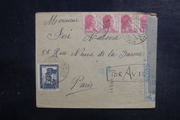 ESPAGNE - Enveloppe De Barcelone Pour Paris En 1938 Avec Contrôle Postal , Affranchissement Plaisant - L 39530 - Republicans Censor Marks