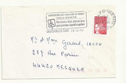 FLAMME ASSOCIATION DES PARALYSES DE FRANCE  CHATEAUROUX GARE  29/12/2000 - Mechanical Postmarks (Advertisement)