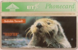 UK - Seaotter ,BTO016, CN : 302E, Tirage 5000, Used - BT Overseas Issues