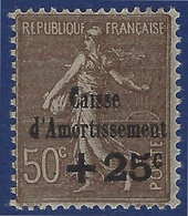 FRANCE Caisse Amortissement N°267a** Sans Point Sur I De Amortissement Signé Calves - Unused Stamps