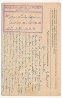 CPFM Officielle Drapeaux Stern - Cachet Adm "Convois Automobiles...... DIJON" 1915 - Guerra Del 1914-18