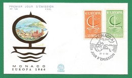 Monaco 1966 Mi.Nr. 835 /836 ,  EUROPA CEPT Stilisiertes Boot - FDC  Premier Jour Monaco 26-9-66 - 1966