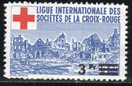 FRANCE - LOT 59 - LIGUE INTERNATIONALE DES SOCIETES DE LA CROIX ROUGE - VIGNETTE à 3 F SURCHARGEE SUR 1 F - Croce Rossa