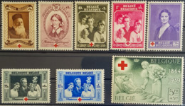 BELGIUM - MLH - Sc# B233 - B240 - 1918 Rotes Kreuz