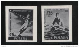 POLAND 1955 YOUTH SPORTS CHAMPIONSHIP BLACK PRINT 40gr 	 1,35zl NHM Athletics Hammer Throw Rowing Skulling Boat - Probe- Und Nachdrucke