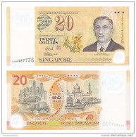 2007 SINGAPORE BRUNEI 40th ANNIVERSARY $20  POLYMER BANKNOTE  NEW UNC  (#77) - Singapore