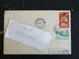 LETTRE ROUMANIE ROMANIA ROMANA YT 2511 2359 MASQUE FOLKLORIQUE BIRESTI AUTOROUTE ( Abimé ) - Poststempel (Marcophilie)