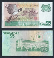 SINGAPORE $5 BIRD SERIES PAPER MONEY BANKNOTE A/72-172903 "A" Prefix ! AU (#126) - Singapore