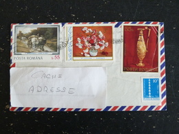 LETTRE ROUMANIE ROMANIA ROMANA YT 3014 2997 2805 2758 TIRGU JIU GRIGORESCU LUCHIAN PEINTRE FLACON HUILE ( Abimé ) - Poststempel (Marcophilie)