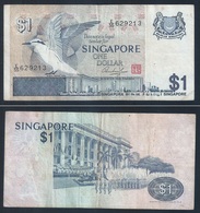 Banknote -Singapore Bird Series $1 PAPER CURRENCY MONEY E/55-629213 (#124B) - Singapour