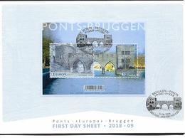 2018 Belgien Mi. Bl. 224 Used     EUROPA : Brücken  Pont Des Trous, Tournai - 2018