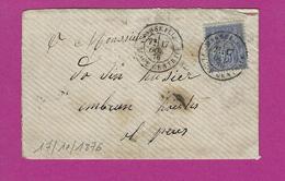 FRANCE Lettre Type SAGE De MARSEILLE 1876 - 1877-1920: Semi Modern Period