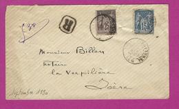 FRANCE Lettre Recommandé  Type SAGE De LYON 1990 - 1877-1920: Semi Modern Period