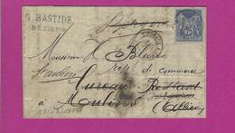 FRANCE Lettre Type SAGE De BEZIERS Cachet BORDEAUX A CETTE 1877 - 1877-1920: Semi Modern Period