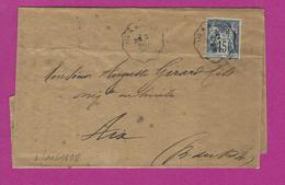 FRANCE Lettre Type SAGE De AIX A ROGNAC 1898 - 1877-1920: Periodo Semi Moderno