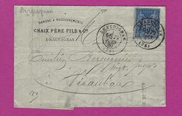 FRANCE Lettre Type SAGEde DRAGUIGNAN 1880 - 1877-1920: Periodo Semi Moderno