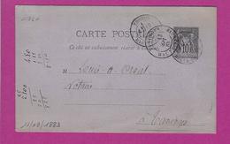 FRANCE Lettre Type SAGE Entiers De THONON SAVOIE 1883 - 1877-1920: Periodo Semi Moderno