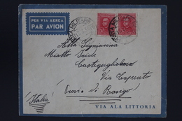 Italy Eritrea Sa Nr 2 X 200  Airmail Cover Militairy Cancels 1936 To Castelgugliema - Erythrée